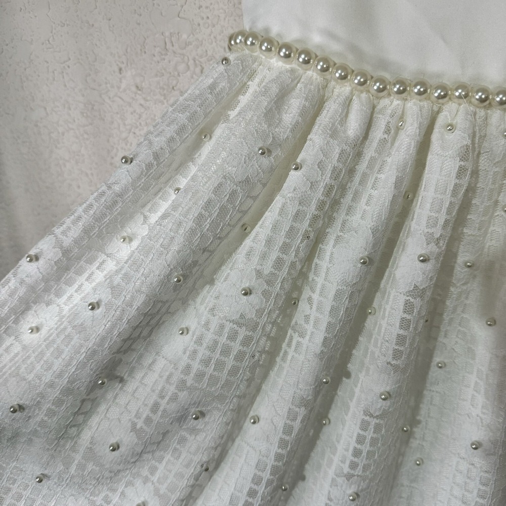 American‎ Princess Girls Dress Size 6 White Pearls Wedding Baptism Church - Picture 3 of 5